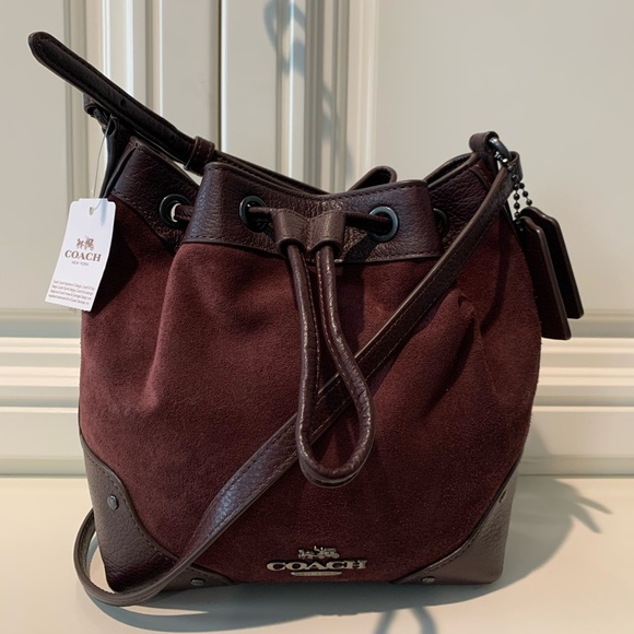 Coach Baby Mickie Suede Crossbody/Shoulder Bag - Picture 4 of 10